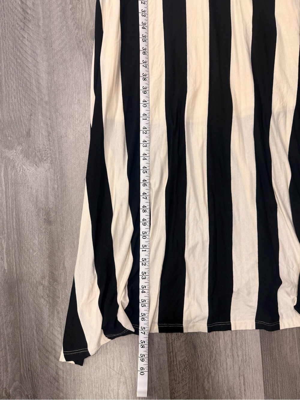 Black and White Vertical Stripe Strapless Maxi Dress - Picture 3 of 5